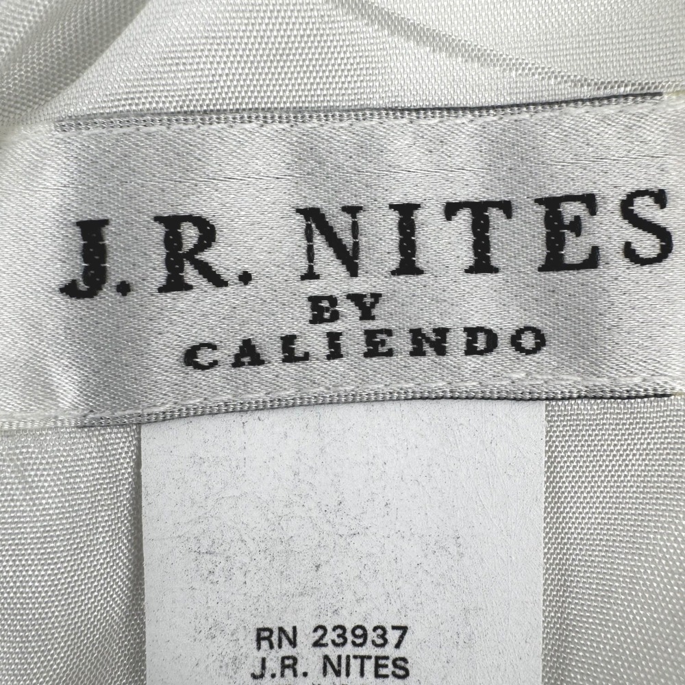 VTG JR Nites by Caliendo White Beaded Fringe Hem Blouse Top Size 10 USA NWT - Picture 2 of 11